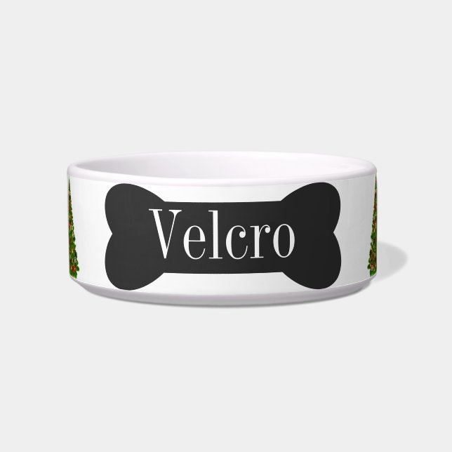 Puppy or Dog  Personalized Christmas Food Water  Bowl (Front)