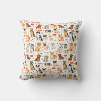 Puppy Pals Playground Throw Pillow