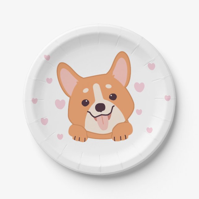 Puppy Paper Plates Lets Pawty Party Tableware (Front)