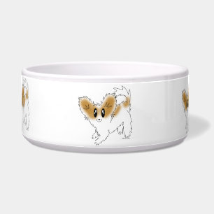 Puppy Papillon Dog Food or Water Bowl