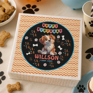 Puppy Party Birthday Cute Kids Dog Theme Napkin