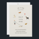 Puppy Party Modern Dog Birthday Invite - Beige<br><div class="desc">Ideal for a child’s birthday,  or perhaps a celebration for your furry friend himself - we don't judge! 
Our invitations are made with love & care.</div>