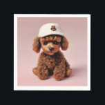 Puppy Party Pop” – Helium Balloon Napkin<br><div class="desc">Float into fun with this lovable helium balloon featuring a wide-eyed,  tail-wagging puppy ready to steal the show! Whether it’s wearing a birthday hat,  cuddling a heart,  or chasing a ball,  this pup brings playful charm and instant smiles to any event.</div>
