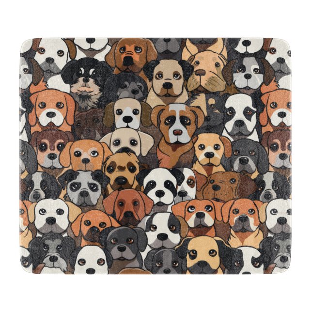 Puppy Pattern Cutting Board (Front)