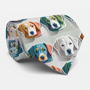 Puppy Pattern Neck Tie