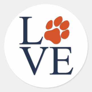 Puppy Paw Love Classic Round Sticker