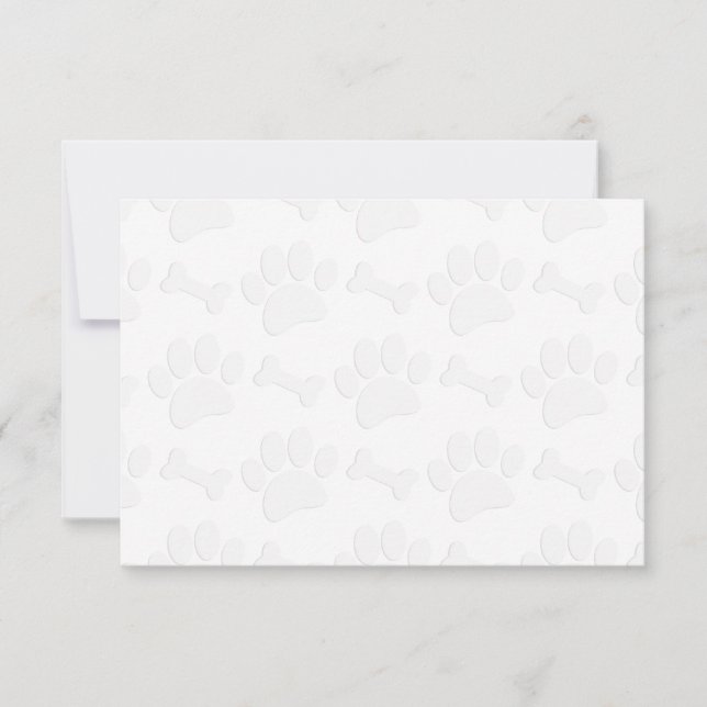 Puppy Paw Prints and Bones Blank Card (Front)