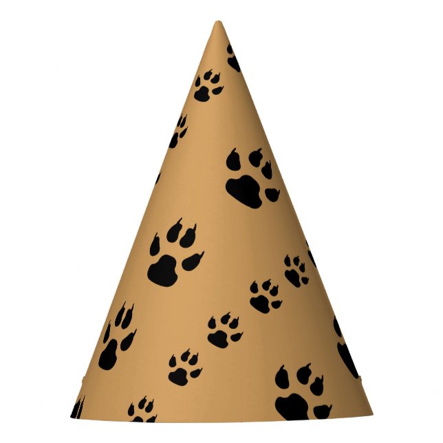 Puppy Paw Prints Party Hat (Front)