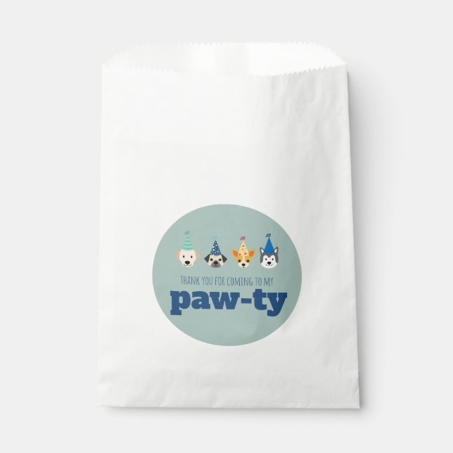 Puppy Paw-ty Treat, Dog Birthday Party, Thank You Favour Bag (Front)