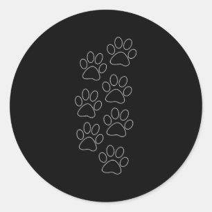 Puppy Paws Dog Prints Dad Pup Mom Good Boy New Res Classic Round Sticker