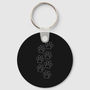 Puppy Paws Dog Prints Dad Pup Mom Good Boy New Res Keychain