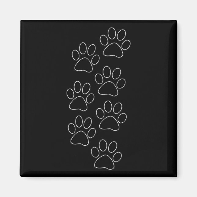 Puppy Paws Dog Prints Dad Pup Mom Good Boy New Res Magnet (Front)