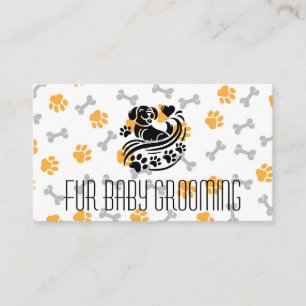Puppy Paws Heart   Grooming   Bones Business Card