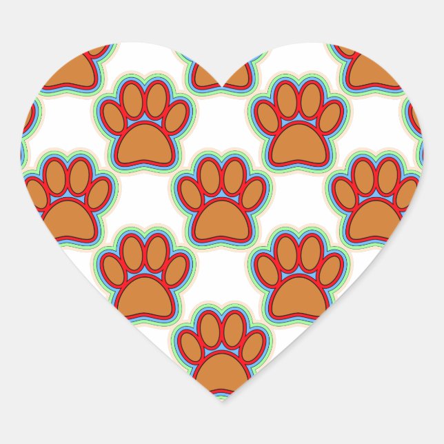 Puppy Paws Heart Sticker (Front)