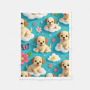 Puppy Paws in the Clouds Blanket