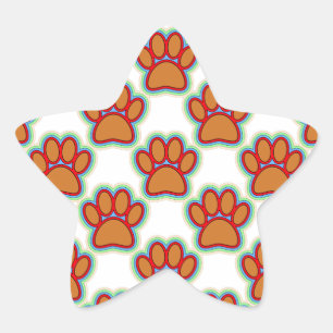 Puppy Paws Star Sticker