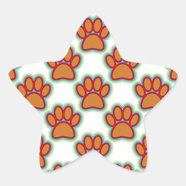 Puppy Paws Star Sticker (Front)