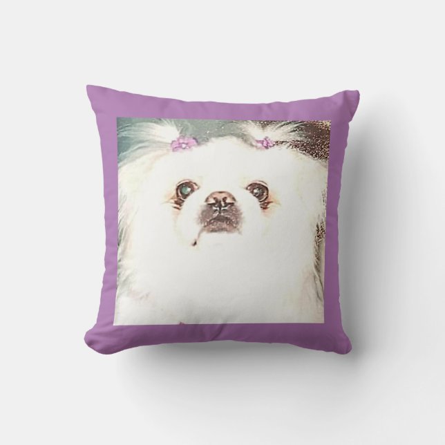 Puppy/pekingese throw pillow. pillow (Front)