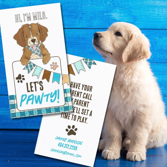 Puppy Pet Owner Play Date Calling Card (Creator Uploaded)
