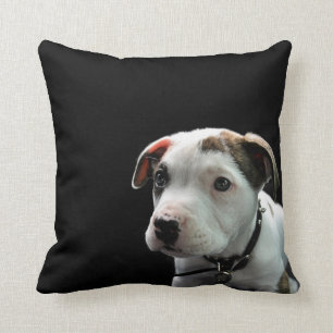 Puppy Pit Bull T-Bone Throw Pillow