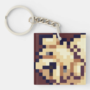 Puppy Pixelart, Pixel Art Keychain