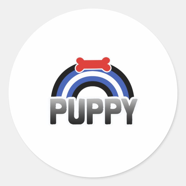 Puppy Play Pride Classic Round Sticker (Front)
