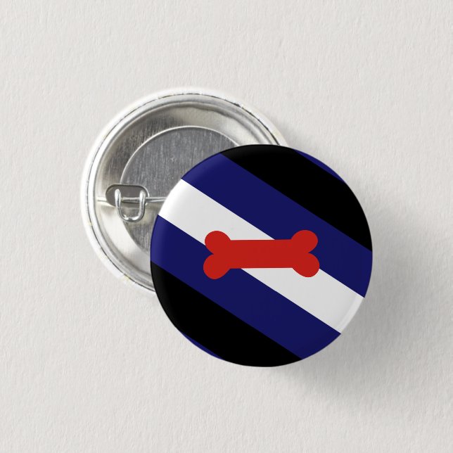 Puppy Play Pride Flag 1 Inch Round Button (Front & Back)