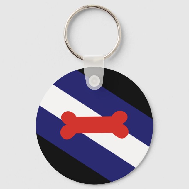 Puppy Play Pride Flag Keychain (Front)