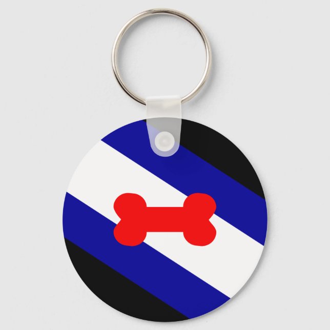 Puppy Play Pride Flag Keychain (Front)