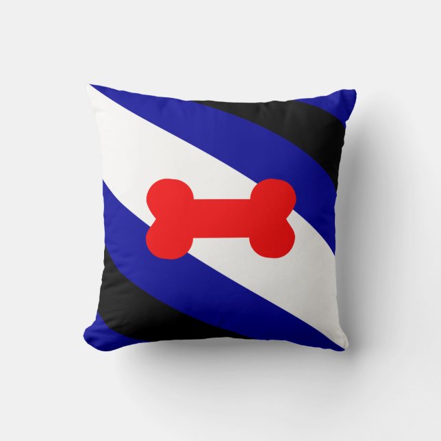 Puppy Play Pride Flag Throw Pillow (Front)