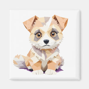 Puppy Playful Adorable Fun Colourful Joyful Animal Magnet