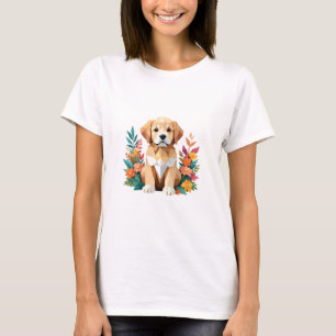 Puppy Playful Adorable Fun Colourful Joyful Animal T-Shirt