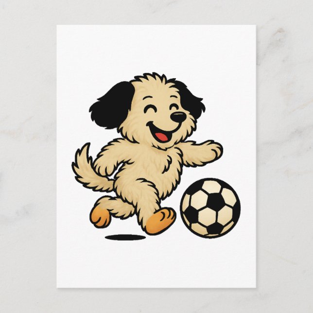 Puppy playing Soccer Postcard (Front)