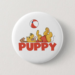 Puppy Plays TShirts and Gifts 2 Inch Round Button