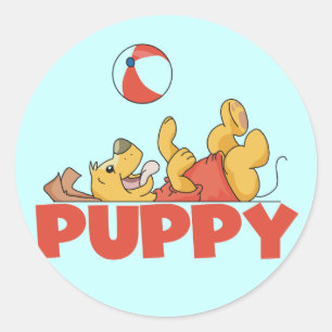Puppy Plays TShirts and Gifts Classic Round Sticker