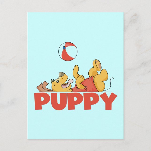 Puppy Plays TShirts and Gifts Postcard (Front)
