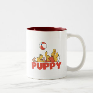 Puppy Plays TShirts and Gifts Two-Tone Coffee Mug