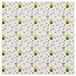 Puppy playtime pattern fabric