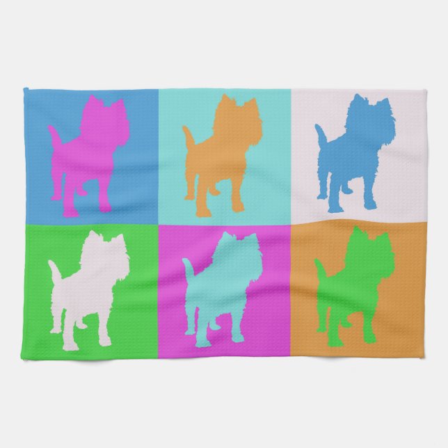 Puppy Pop Art Kitchen Towel (Horizontal)
