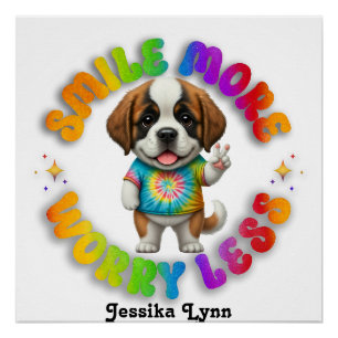 Puppy Positive Mental Health Custom Personalize Poster