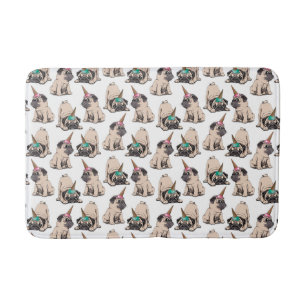 Puppy Pugs Aspiring Unicorn Pattern Bath Mat