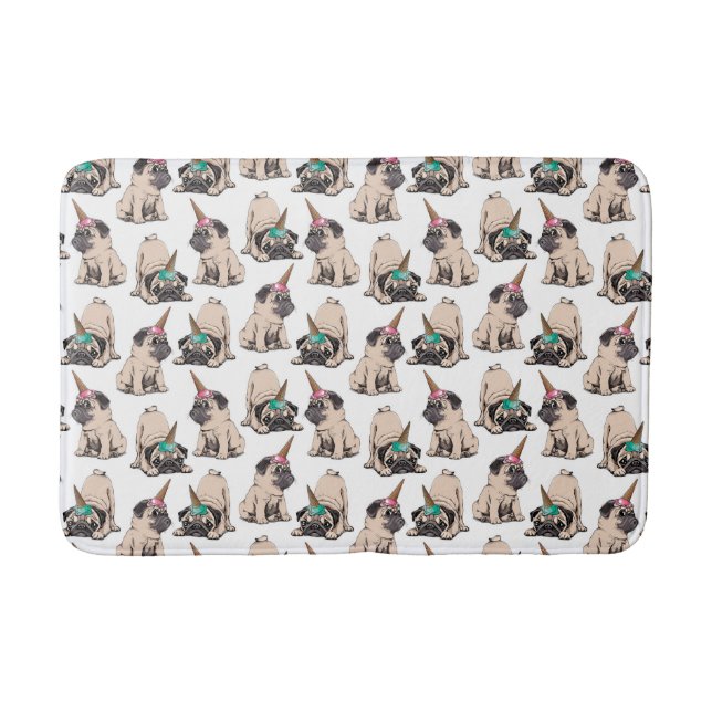 Puppy Pugs | Aspiring Unicorn Pattern Bath Mat (Front)