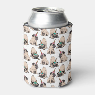 Puppy Pugs   Aspiring Unicorn Pattern Can Cooler