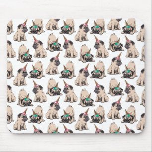Puppy Pugs   Aspiring Unicorn Pattern Mouse Pad