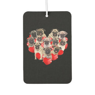 Puppy Pugs Dog Heart Valentine's Day Gift Air Freshener