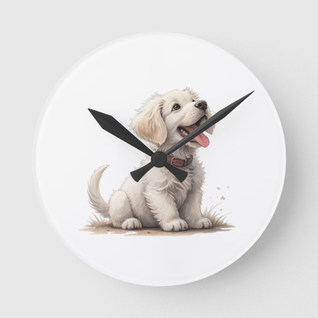 puppy round clock (Front)