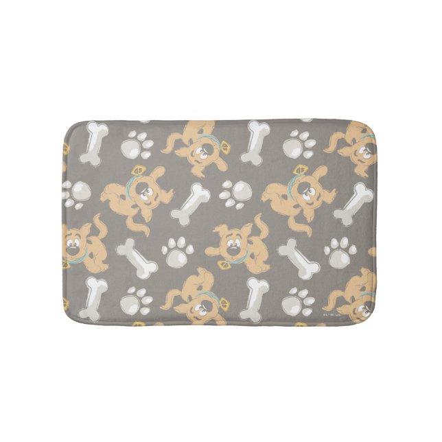 Puppy Scooby-Doo Bone & Paw Print Pattern Bath Mat (Front)