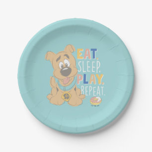 Puppy Scooby-Doo "Eat, Sleep, Play, Repeat" Paper Plate