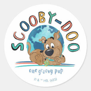 Puppy Scooby-Doo "One Groovy Pup" Classic Round Sticker