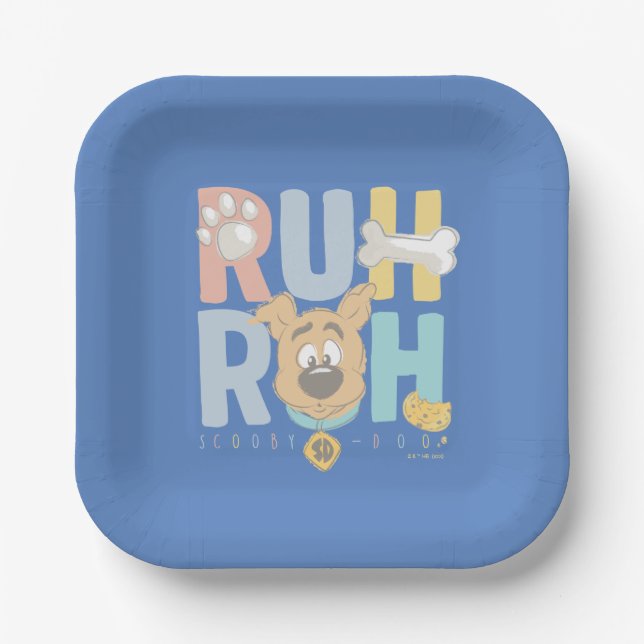 Puppy Scooby-Doo "Ruh Roh" Paper Plate (Front)